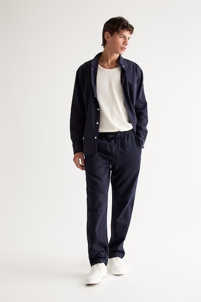 Relaxed Fit Linen-Blend Pants Product Image