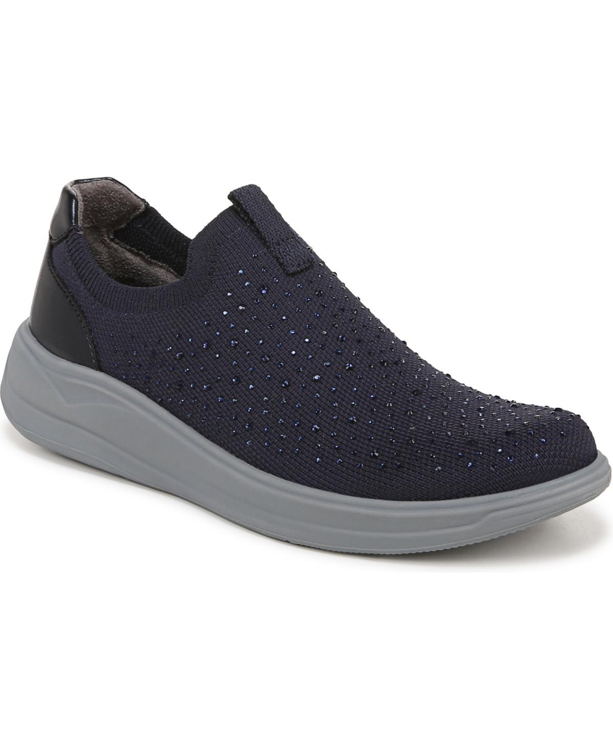 Bzees Twilight Womens Rhinestone Slip-on Sneakers Blue Knit Fabric Product Image