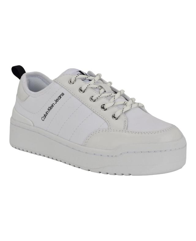 Calvin Klein Womens Austie Round Toe Lace-up Casual Sneakers Product Image