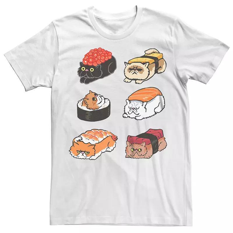 Mens Sushi Persian Cats Graphic Tee Product Image