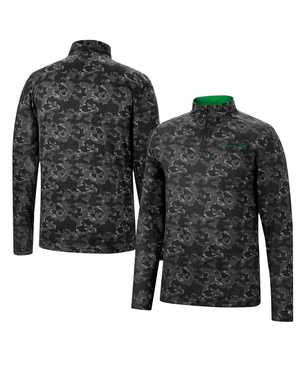 Mens Colosseum Black Oregon Ducks Tivo Quarter-Zip Jacket Product Image