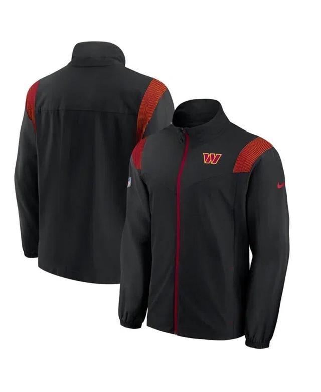 NIKE Men's Black Washington Commanders Sideline Woven Logo Full-zip Jacket In Black,red Product Image