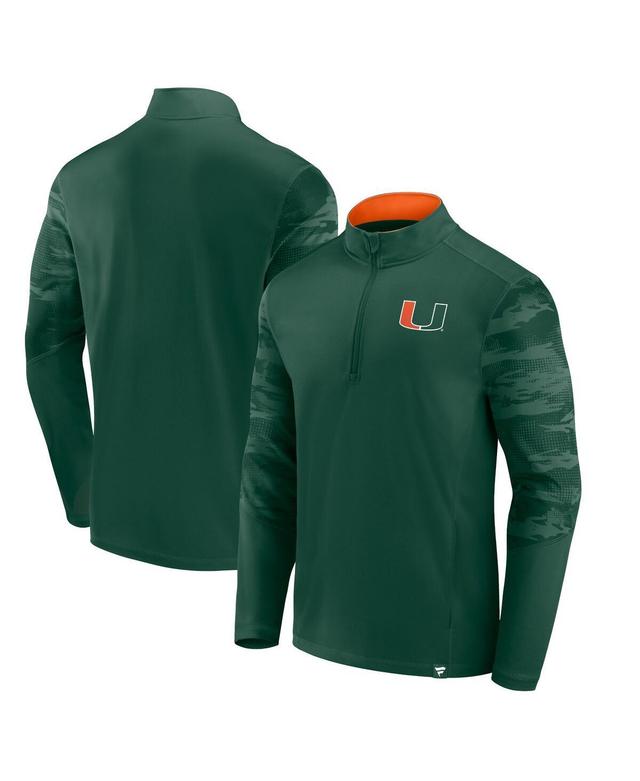 Mens Fanatics Branded Miami Hurricanes Ringer Quarter-Zip Top Product Image