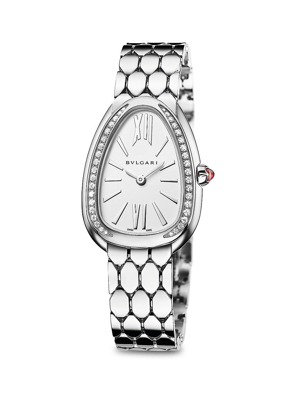 Womens Serpenti Seduttori Stainless Steel & Diamond Bracelet Watch Product Image