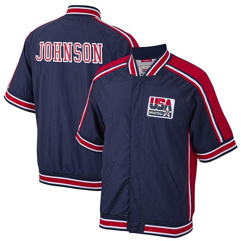 Mens Mitchell & Ness Magic Johnson Navy USA Basketball 1992 Dream Team Authentic Warm-Up Jacket Usa Blue Product Image