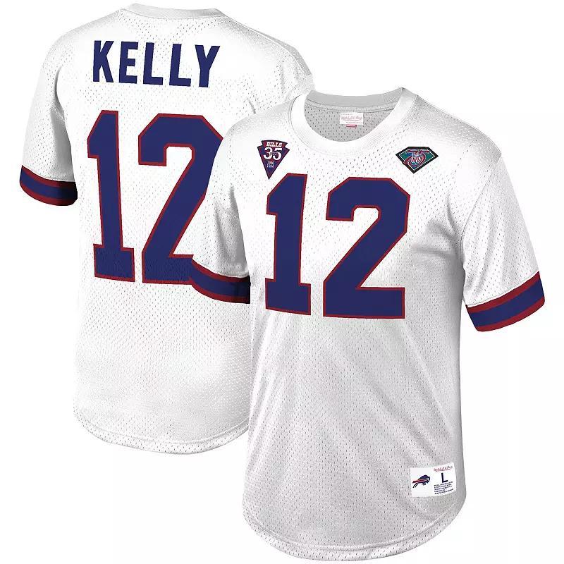 Mens Mitchell & Ness Jim Kelly Buffalo Bills Retired Player Name & Number Mesh Top Product Image