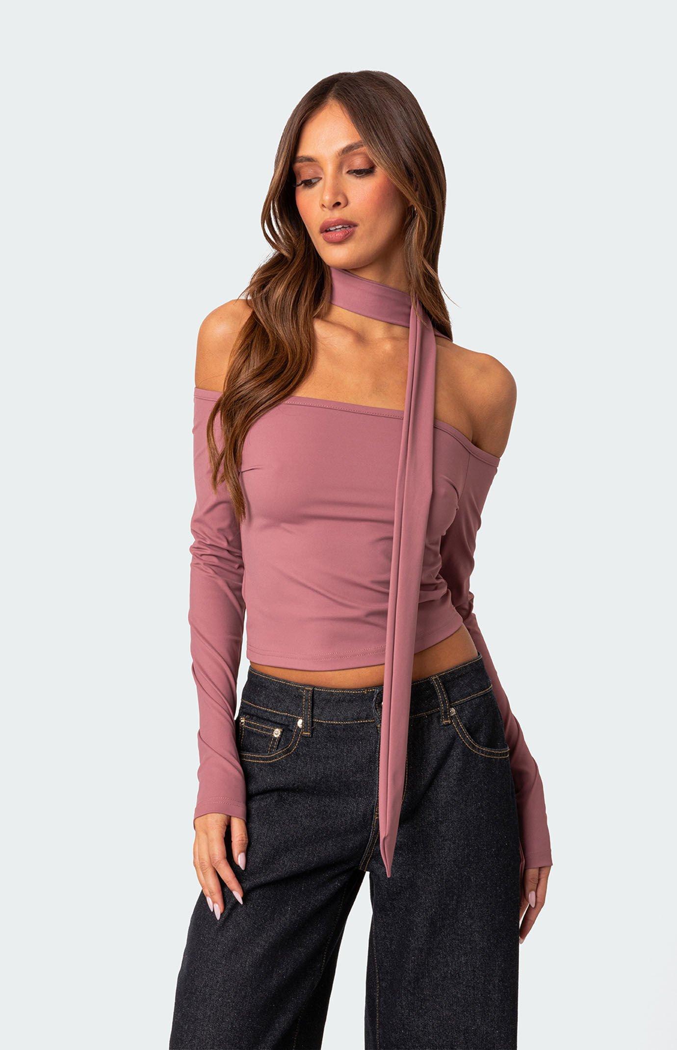 Edikted Womens Off Shoulder Two Piece Scarf Top Product Image