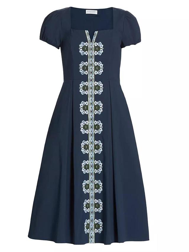 The Faye Embroidered Cotton Midi-Dress Product Image