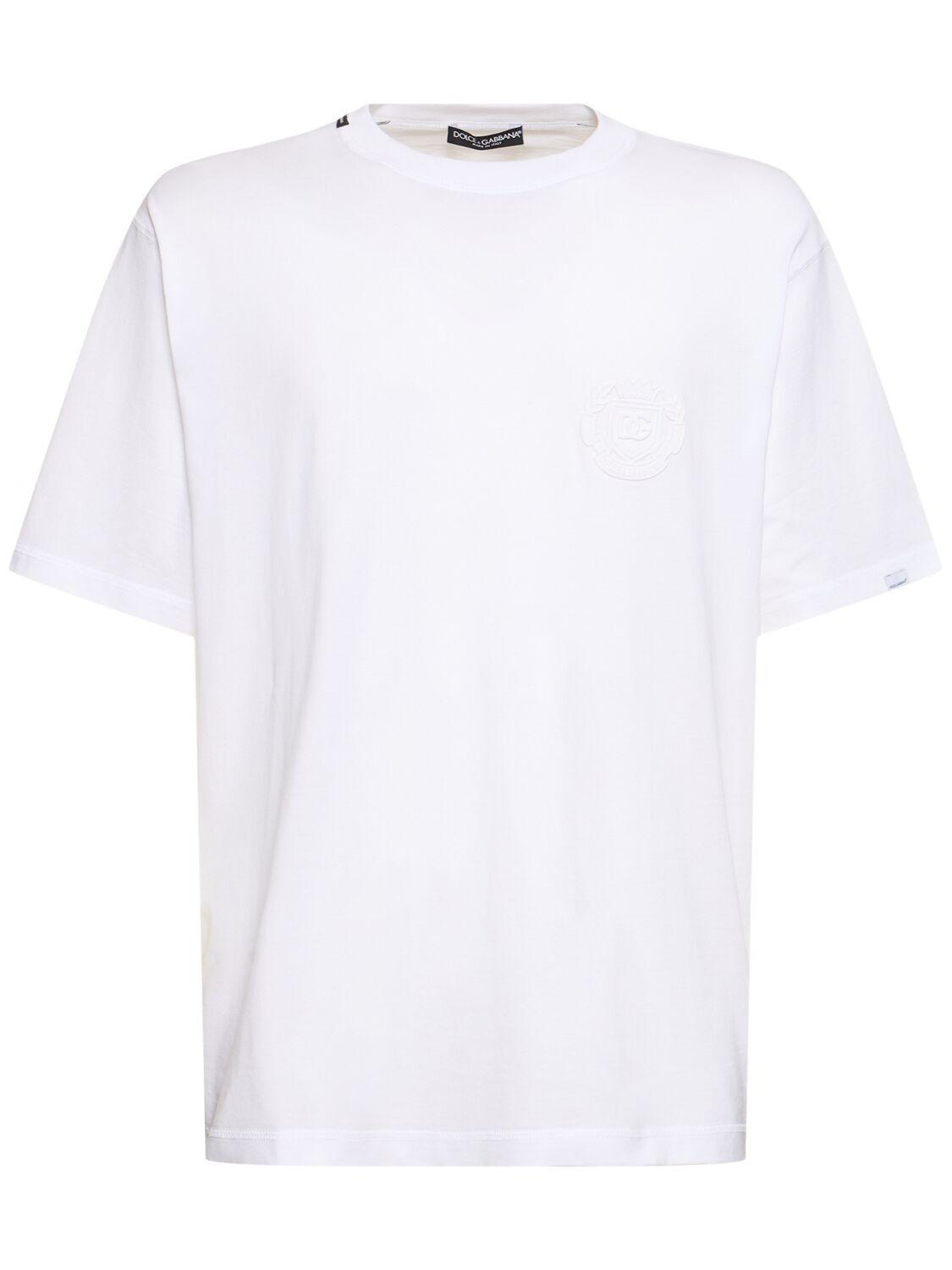 Cotton Jersey Tonal Logo T-shirt In Optic White Product Image