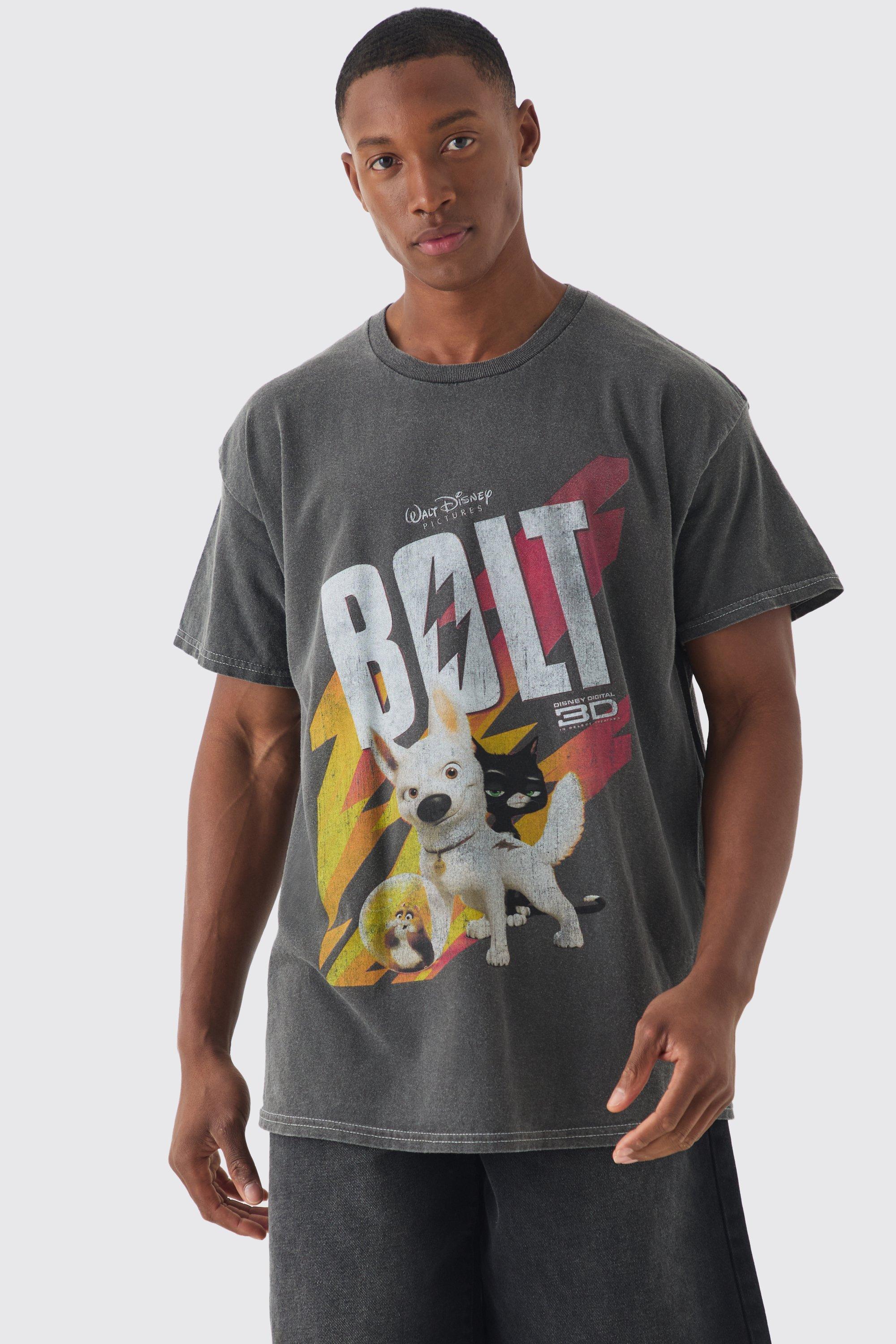 Oversized Disney Bolt License Print T-shirt | boohooMAN USA Product Image