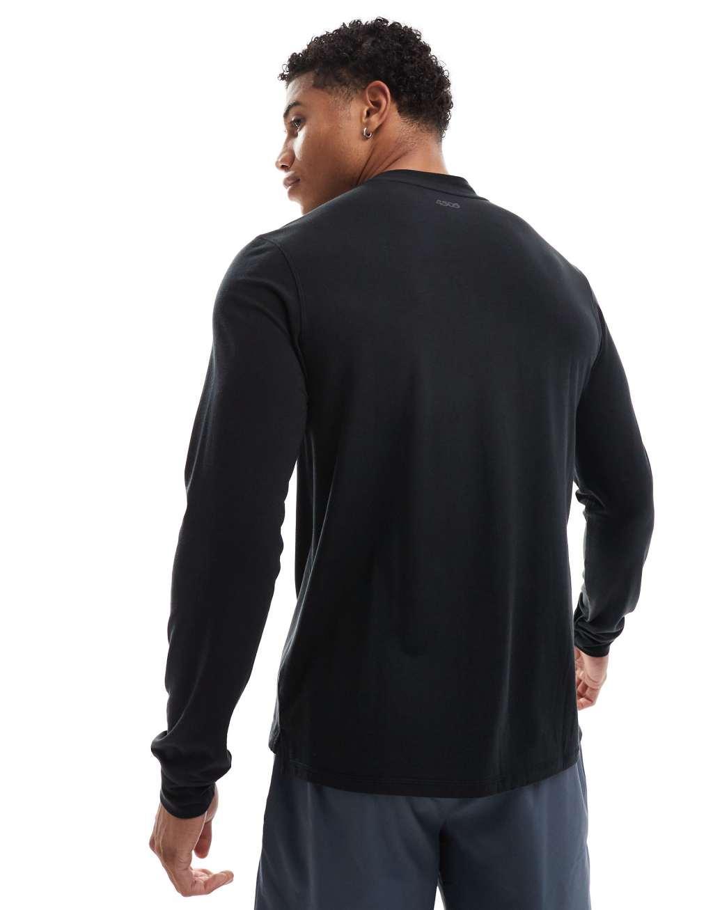 ASOS 4505 Icon performance jersey quick dry long sleeve training top in black Product Image