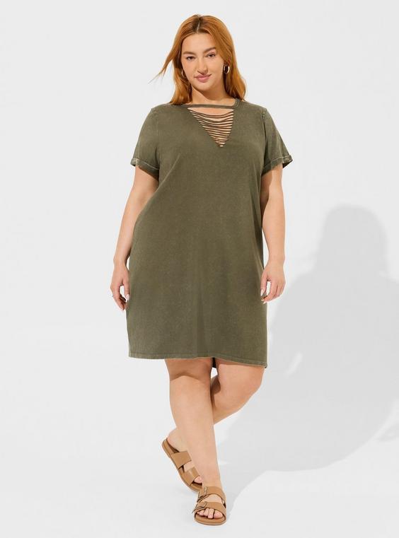 Mini Jersey Destructed Front T-Shirt Dress Product Image