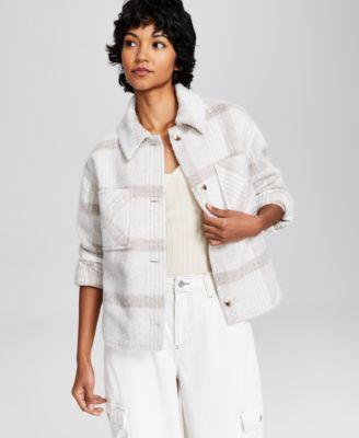 And Now This Womens Plaid Drop-Shoulder Jacket, Created for Macys Product Image