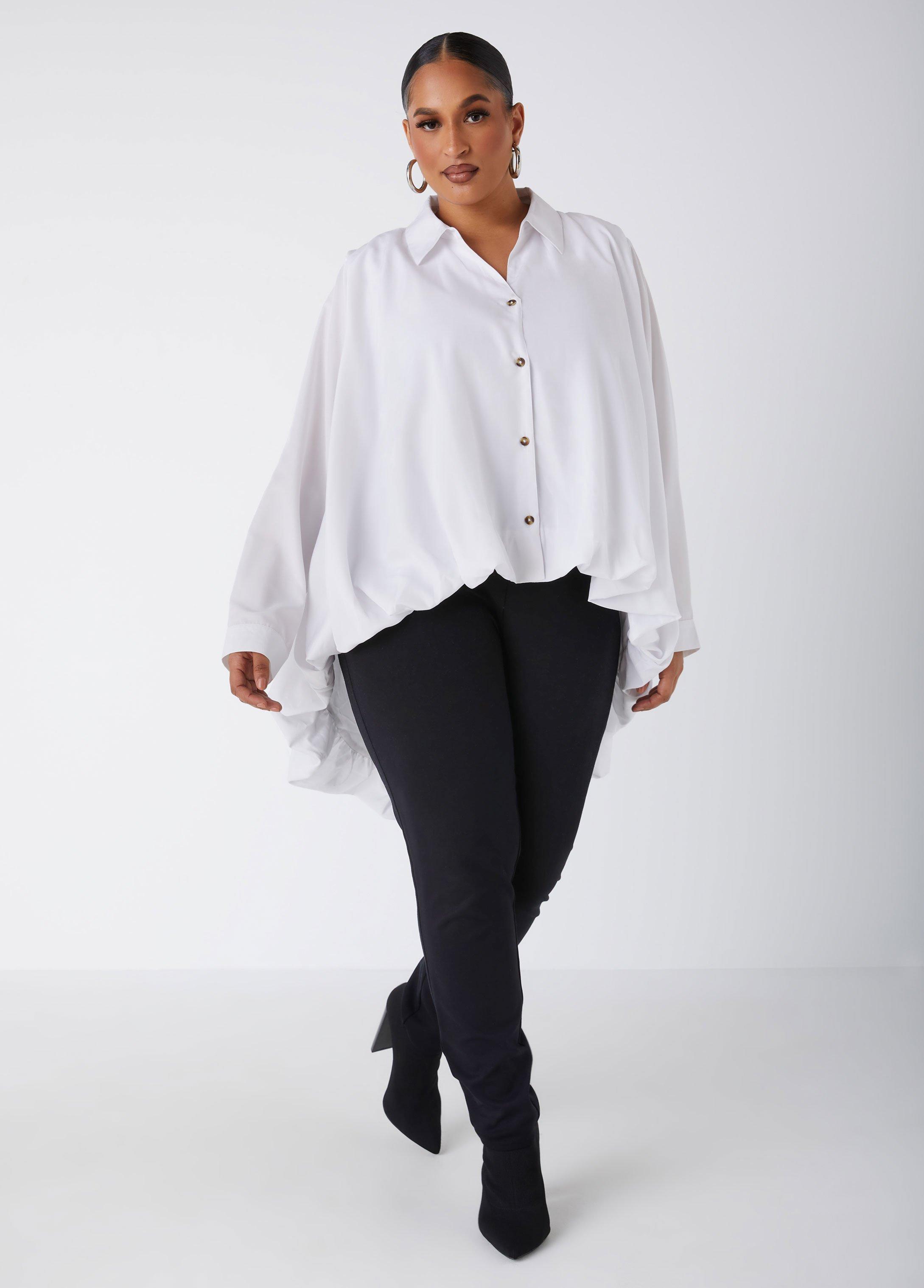 Poplin Bubble Effect Hi Low Shirt Product Image