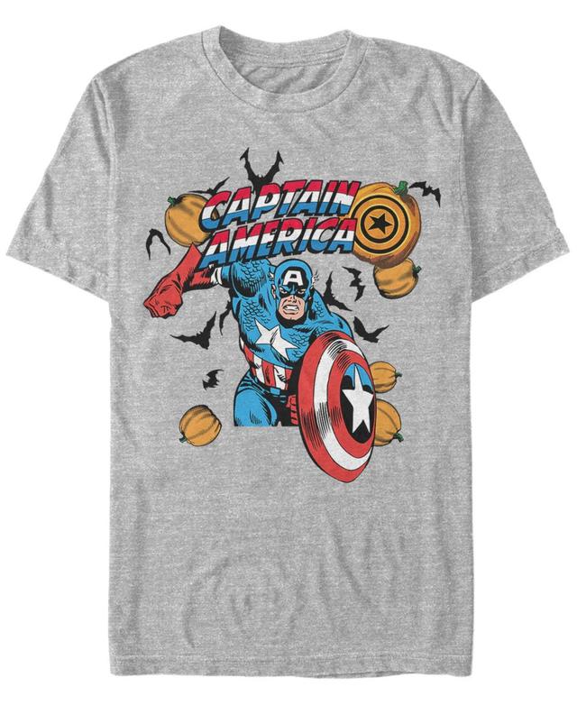 Marvel Mens Classic Captain America Halloween Pumpkins Short Sleeve T-Shirt Product Image