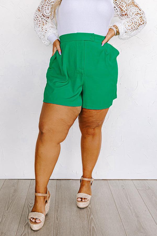 Ready To Remix High Waist Shorts In Green Curves Product Image