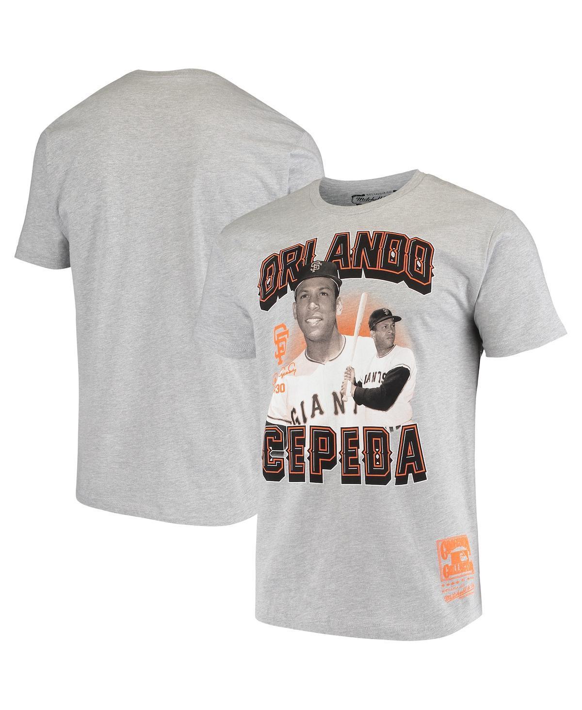 Mens Mitchell & Ness Orlando Cepeda Gray San Francisco Giants Name and Number T-shirt Product Image