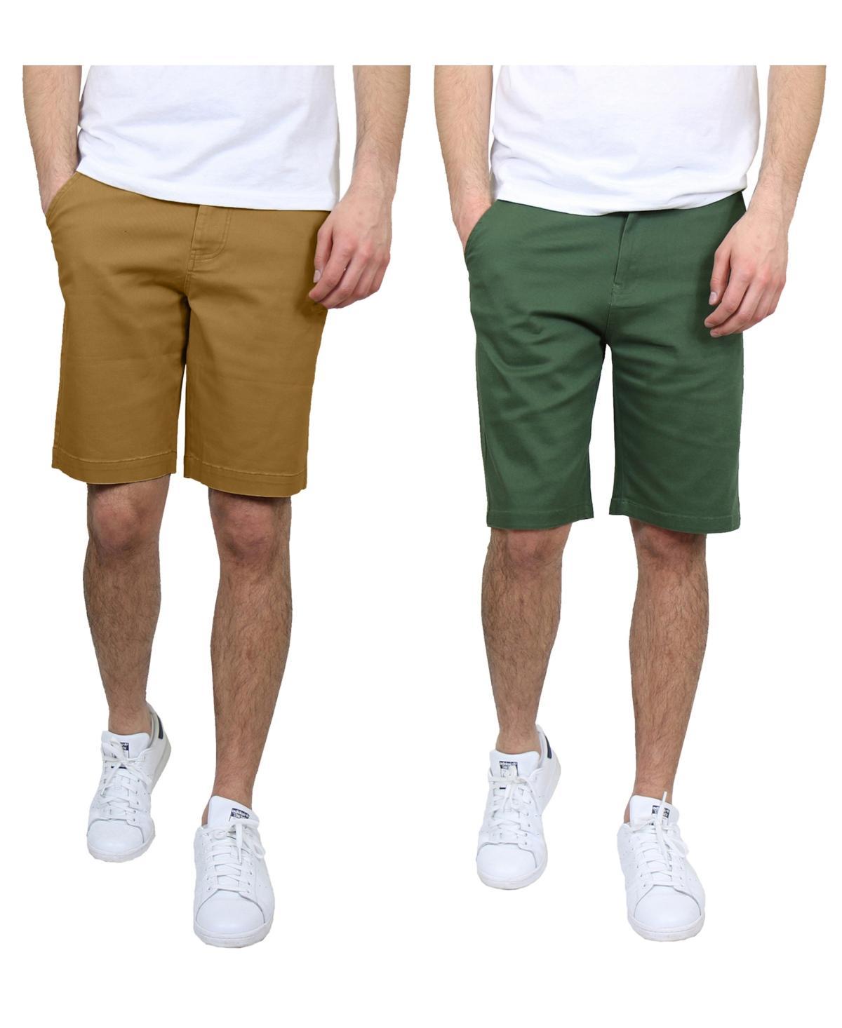 Galaxy By Harvic Mens 5 Pocket Flat Front Slim Fit Stretch Chino Shorts, Pack of 2 Product Image