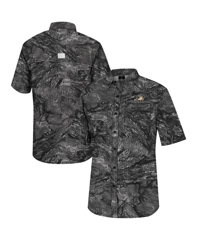 Mens Colosseum Charcoal UCF Knights Realtree Aspect Charter Full-Button Fishing Shirt Product Image