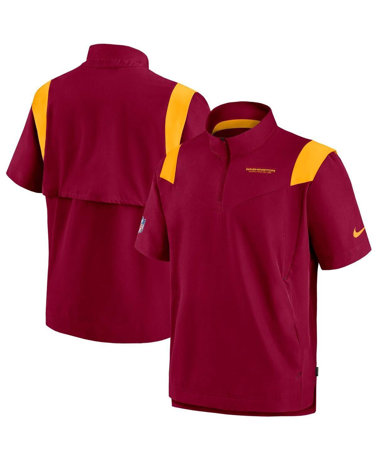 NIKE Men's Burgundy Washington Football Team Sideline Coaches Short Sleeve Quarter-zip Jacket Product Image