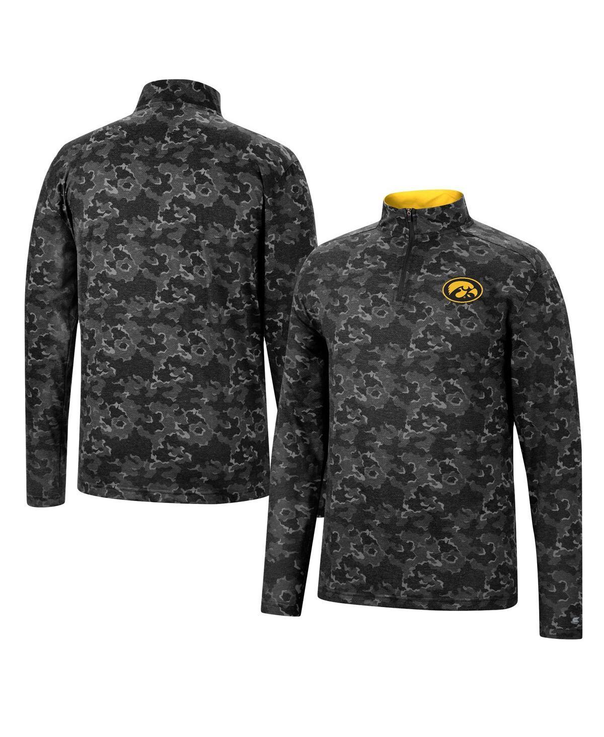 Mens Colosseum Black Iowa Hawkeyes Tivo Quarter-Zip Jacket Product Image