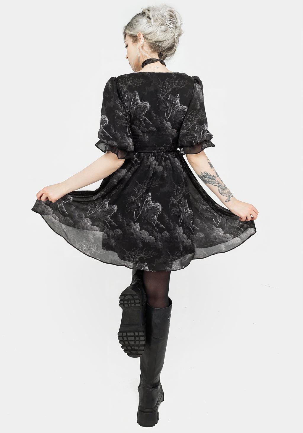 Revelation Chiffon Puff Sleeve Mini Dress Product Image