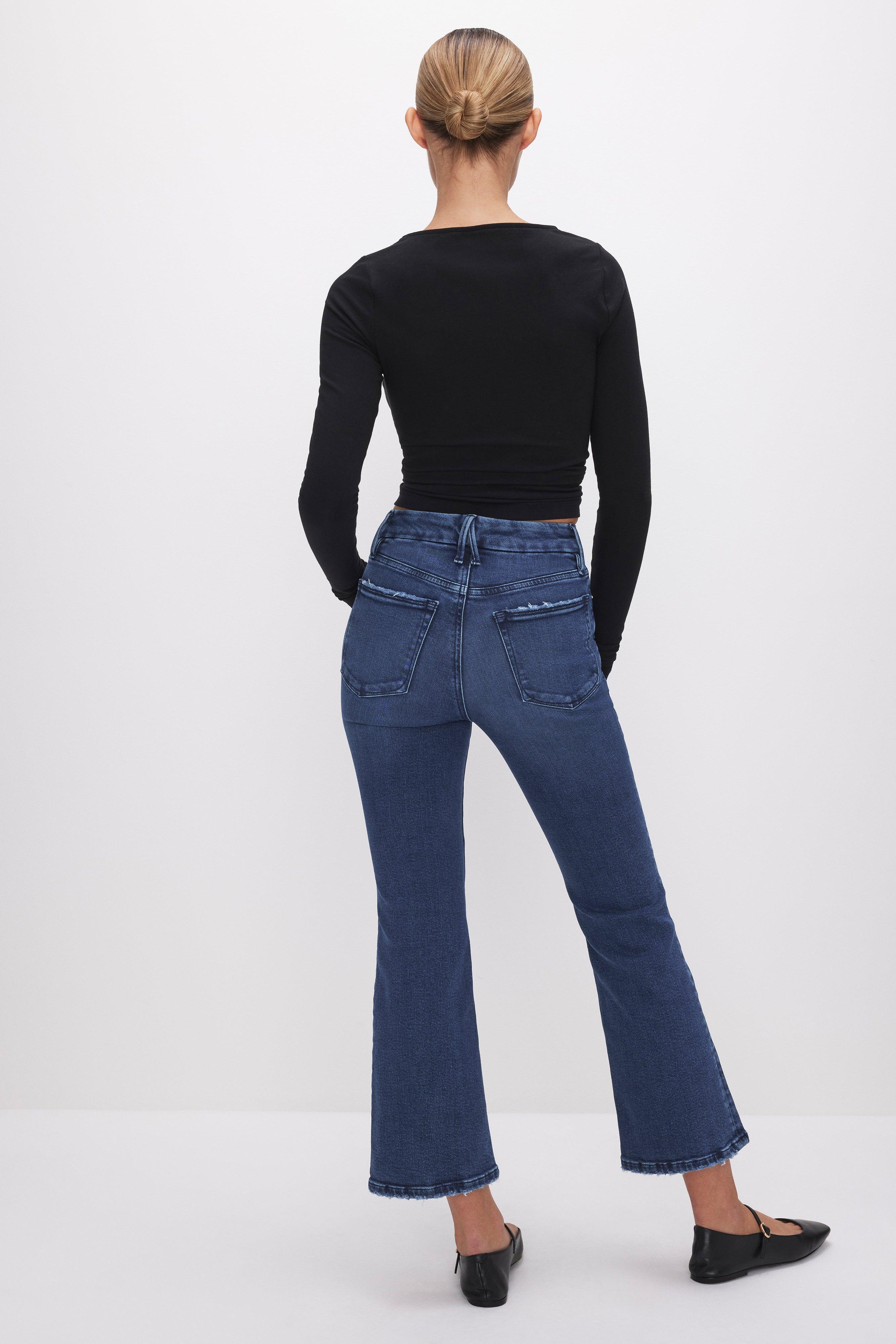 GOOD LEGS LIGHT COMPRESSION CROPPED MINI BOOT JEANS | INDIGO625 Product Image