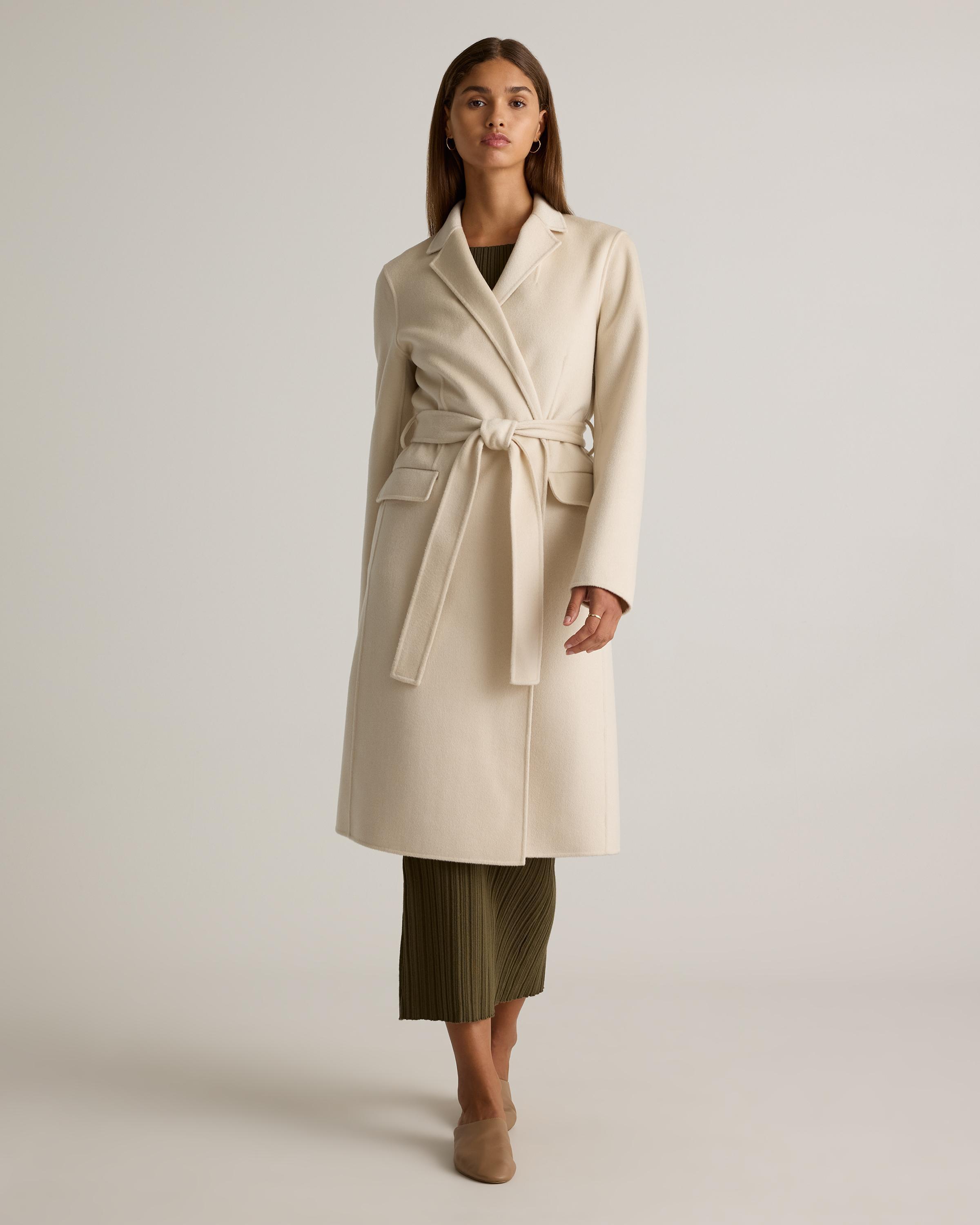 100% Mongolian Cashmere Double-Faced Wrap Coat Product Image