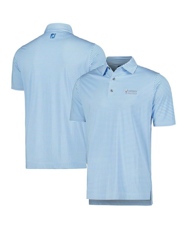 FootJoy Mens Light Blue Valspar Championship Micro Feeder Stripe Lisle ProDry Polo Product Image