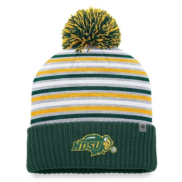 Mens Top of the World Green NDSU Bison Dash Cuffed Knit Hat with Pom Product Image