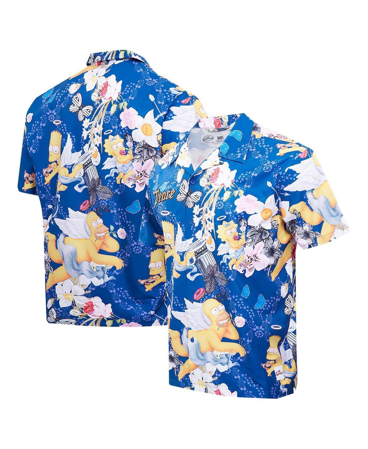 Freeze Max Mens Navy The Simpsons Peace Angels Button-Up Shirt Product Image