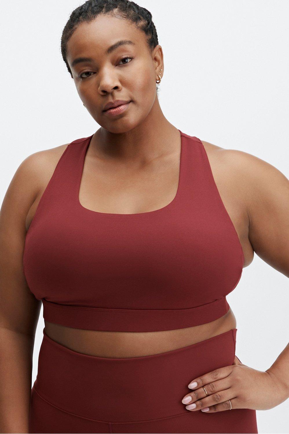 Fabletics Kessler Medium Impact Sports Bra Womens Rust/Pearl Pink plus Size 4X Product Image