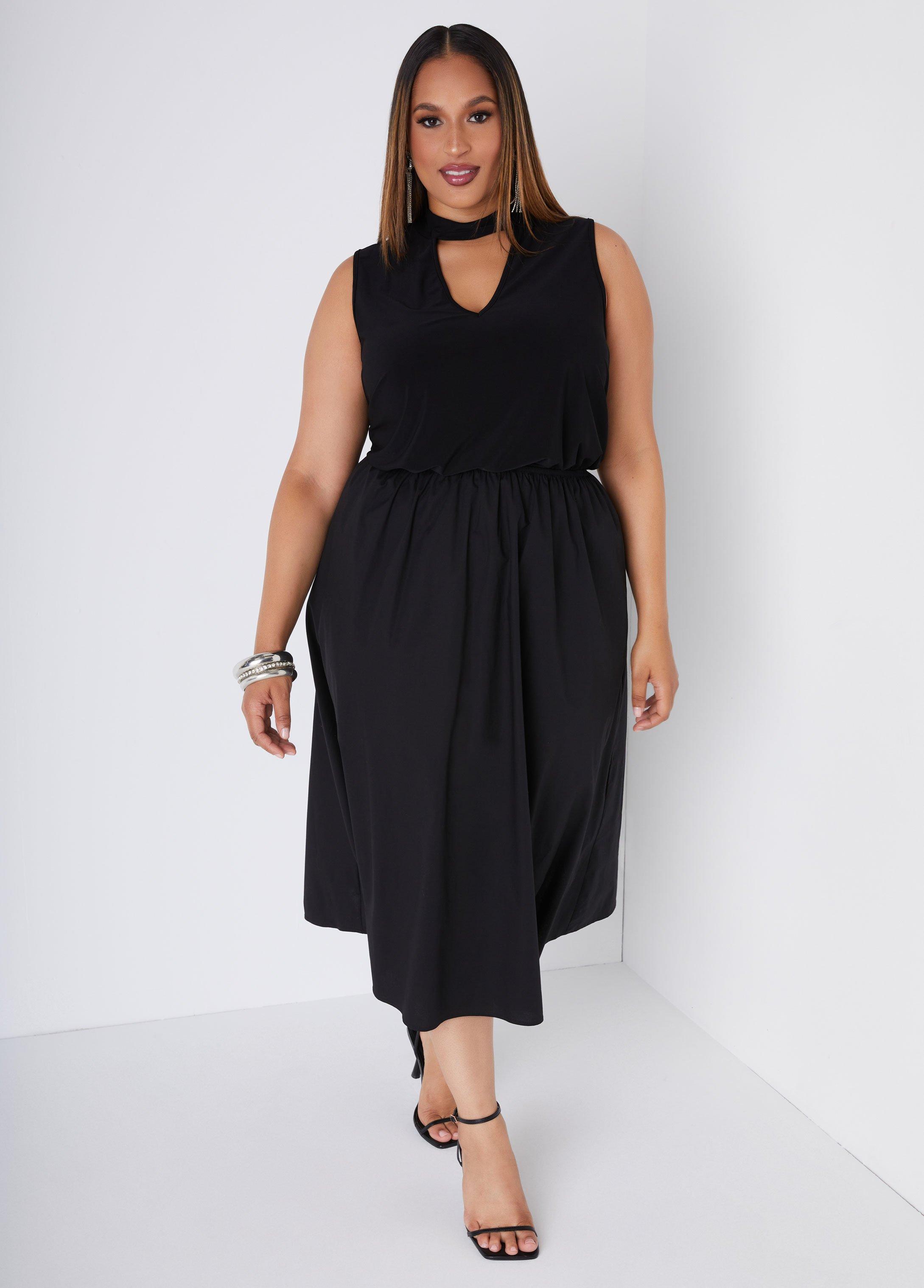 Plus Size Cutout Midaxi A Line Dress Ashley Stewart Product Image