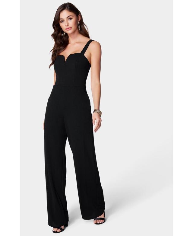 Women's Scuba Crepe Jumpsuit With Strap Product Image