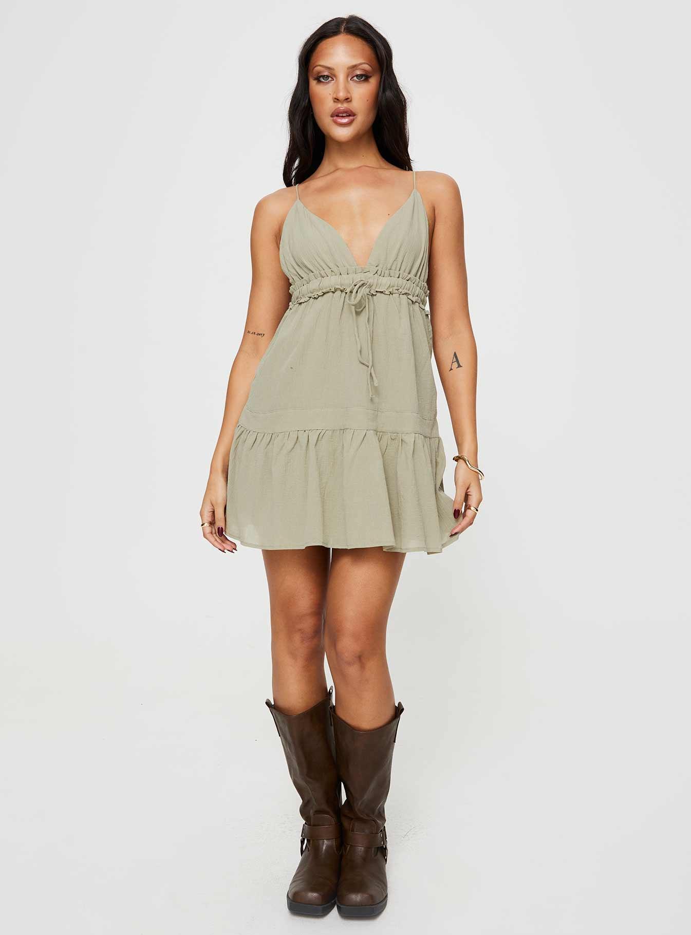 Dionne Mini Dress Olive Product Image