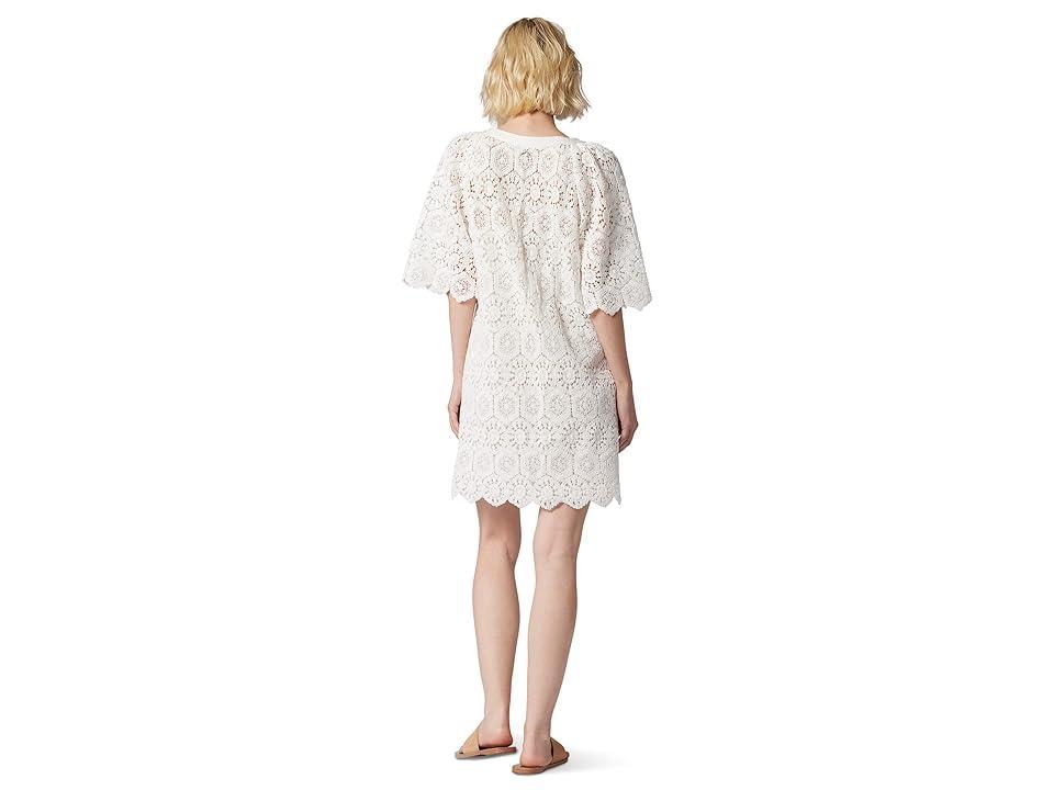 Joie Leona Mini Crochet Cotton Dress (Porcelain) Women's Clothing Product Image