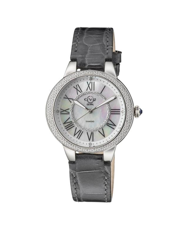 GV2 Womens Astor Ii Gray Leather Swiss Quartz Strap Watch 36mm Product Image