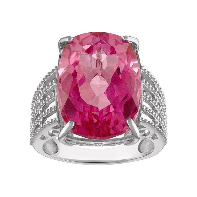 Tiara Sterling Silver Pink Topaz Ring, Womens Product Image