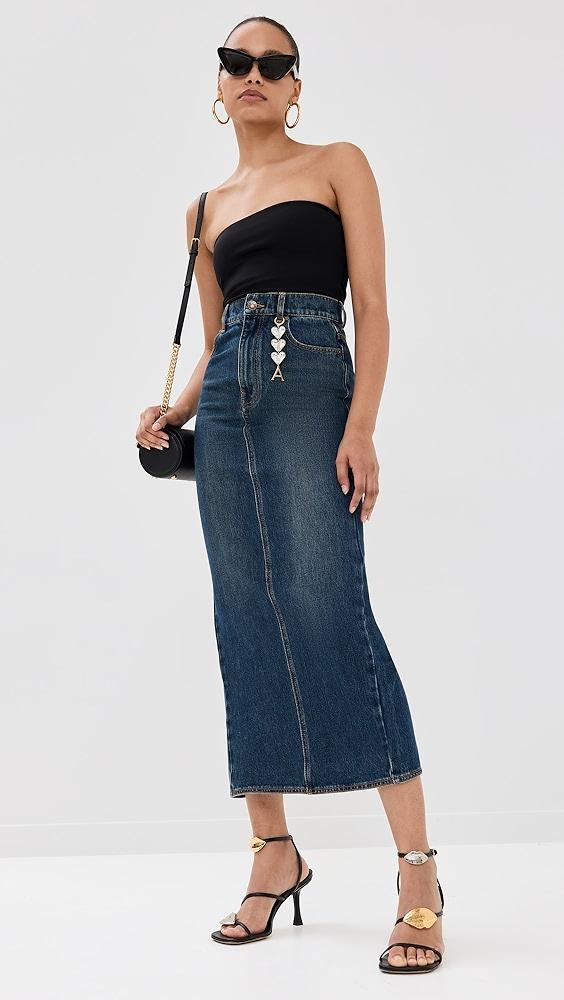 AREA Zip Slit Midi Skirt | Shopbop Product Image