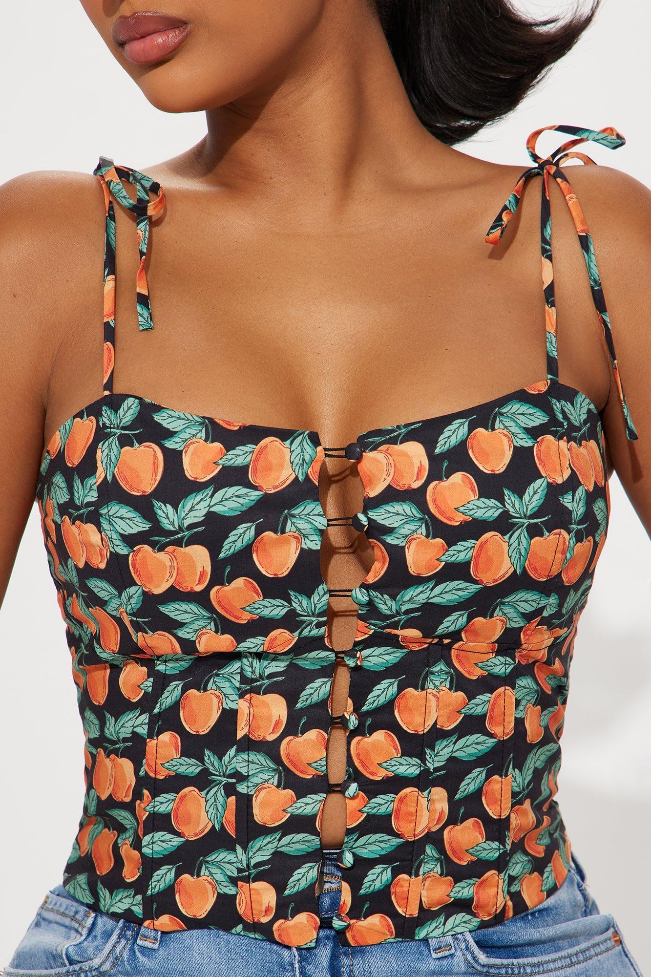 Peaches And Cream Corset Top - Black/combo Product Image