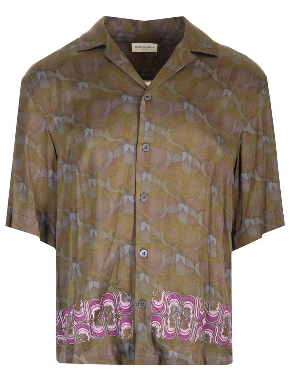 Embroidered Shirt In Green Product Image