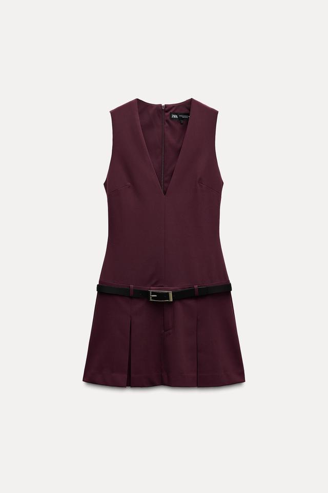 BELTED BOX PLEAT DRESS Product Image