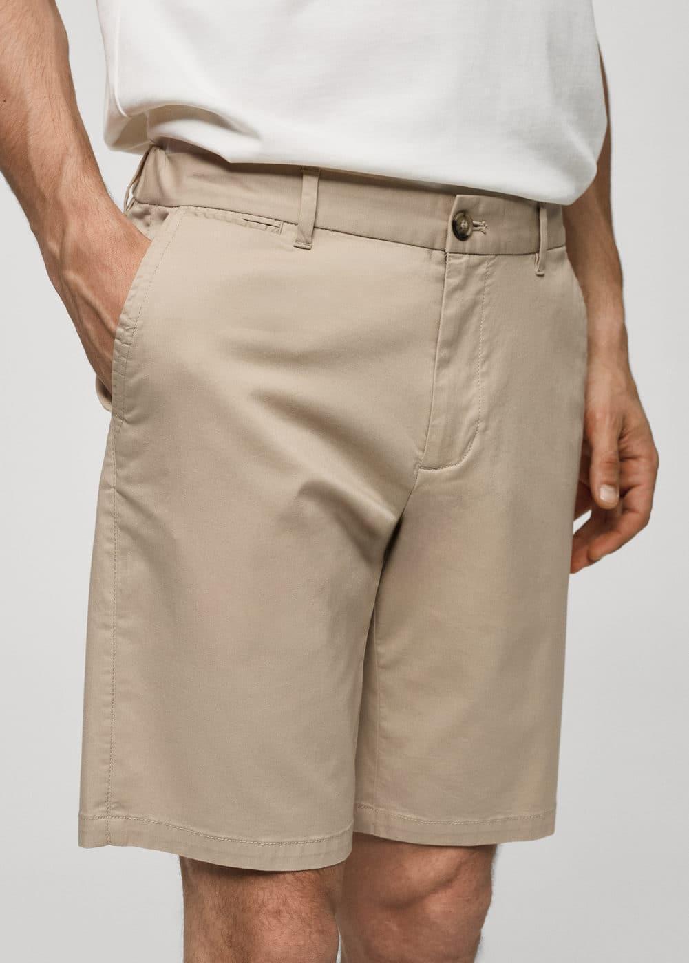 MANGO MAN - Slim-fit chino cotton bermuda shorts beigeMen Product Image