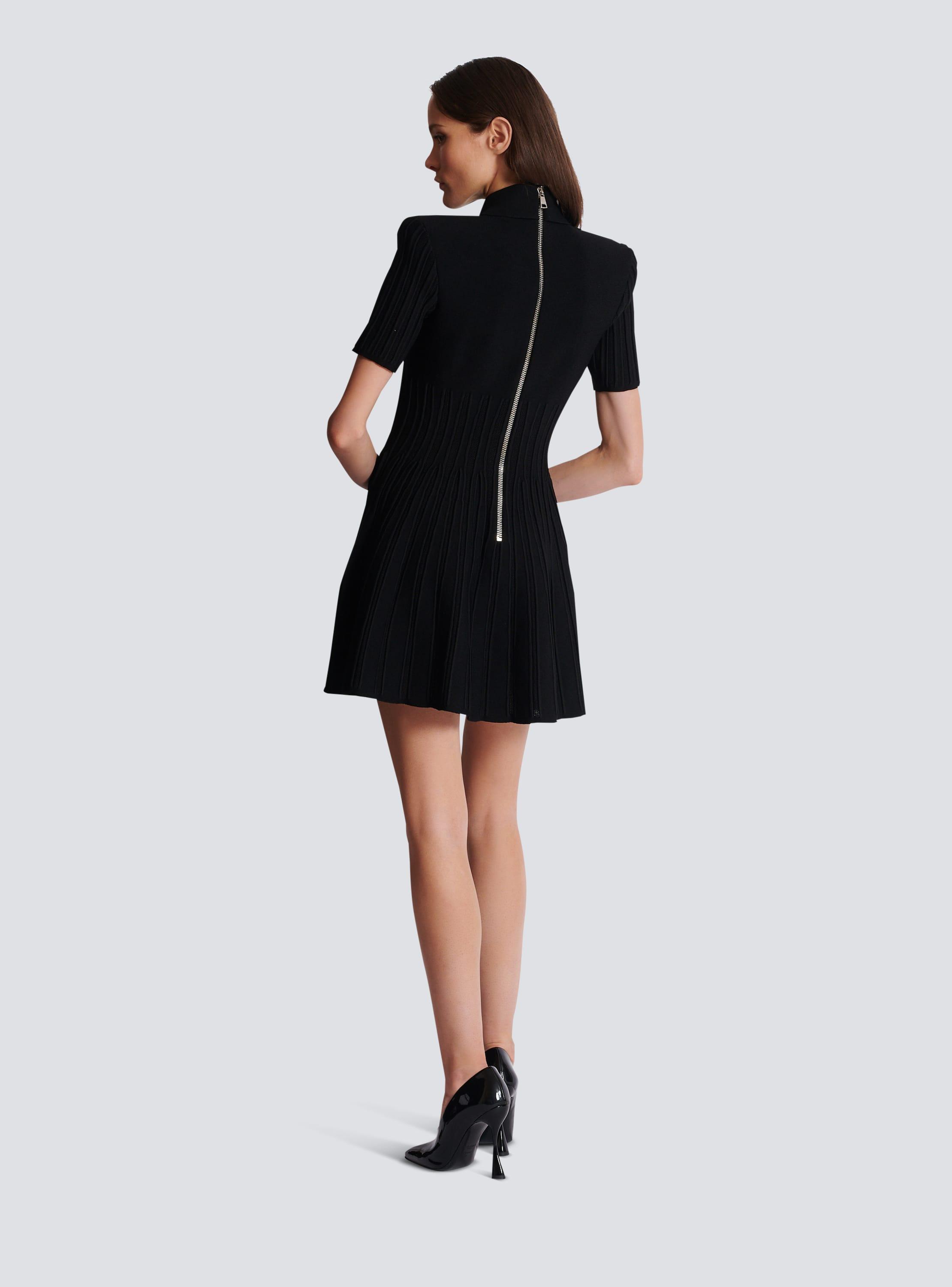 Flared knit dress with buttons Product Image