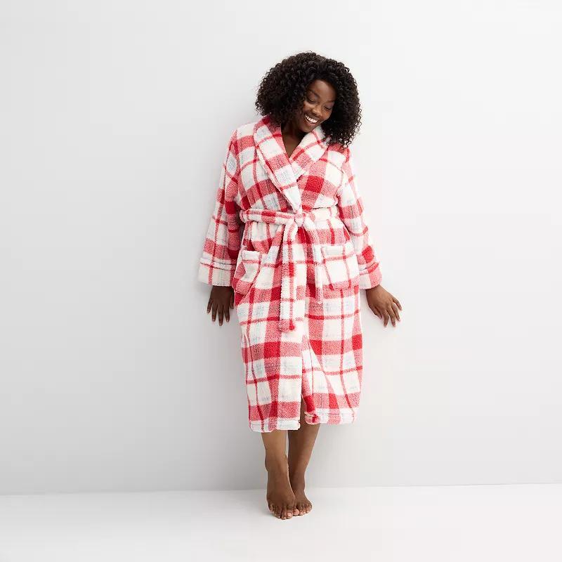 Plus Size Sonoma Goods For Life Long Plush Wrap Robe, Womens Product Image