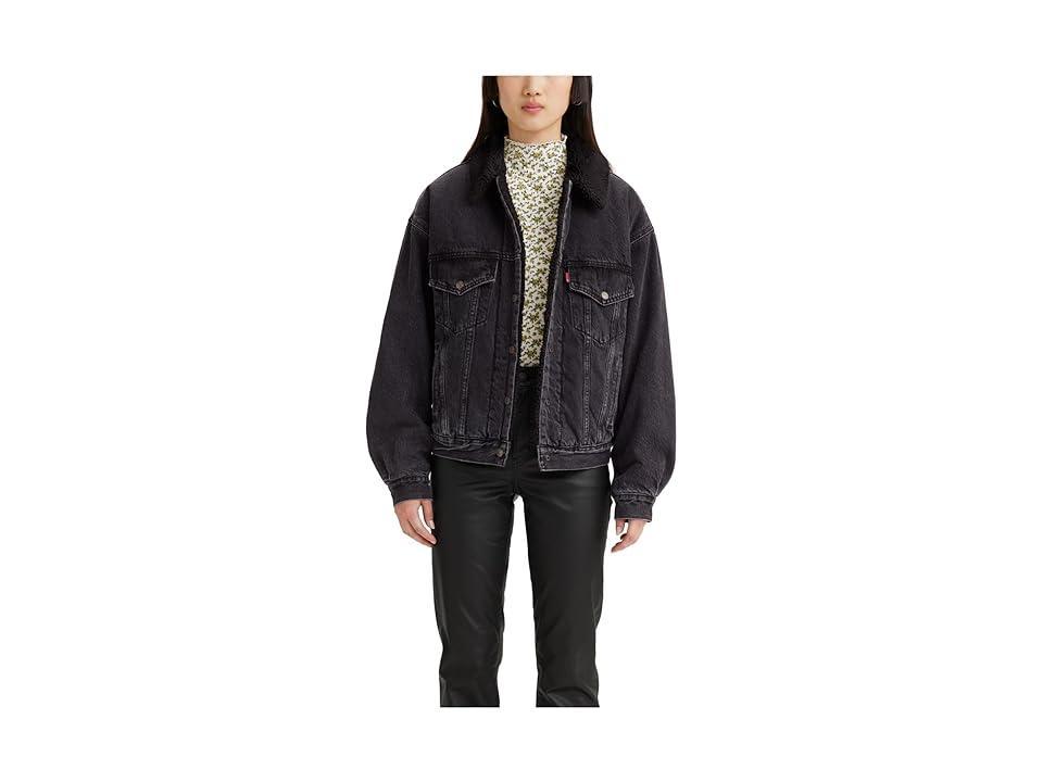 Levi's(r) Premium 90s Sherpa Trucker (Are You Afraid of The Dark) Women's Clothing Product Image