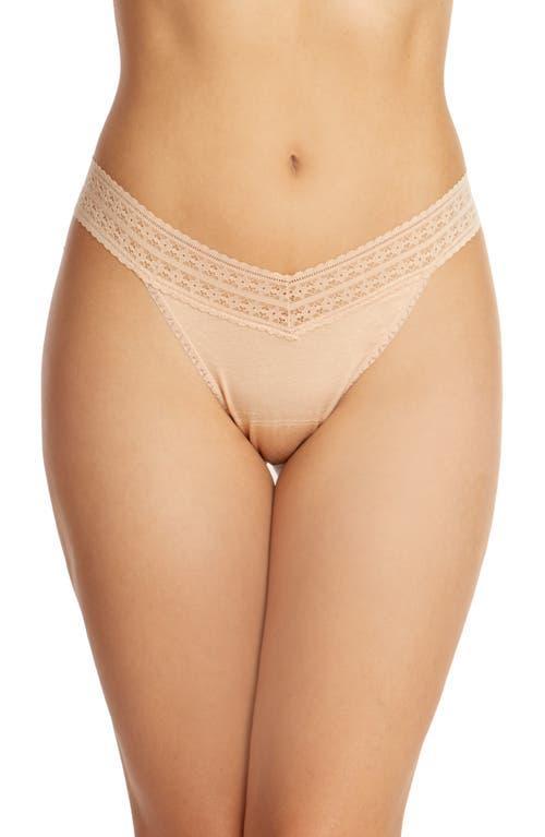 Hanky Panky Dream Lace Trim Modal Original Rise Thong Product Image