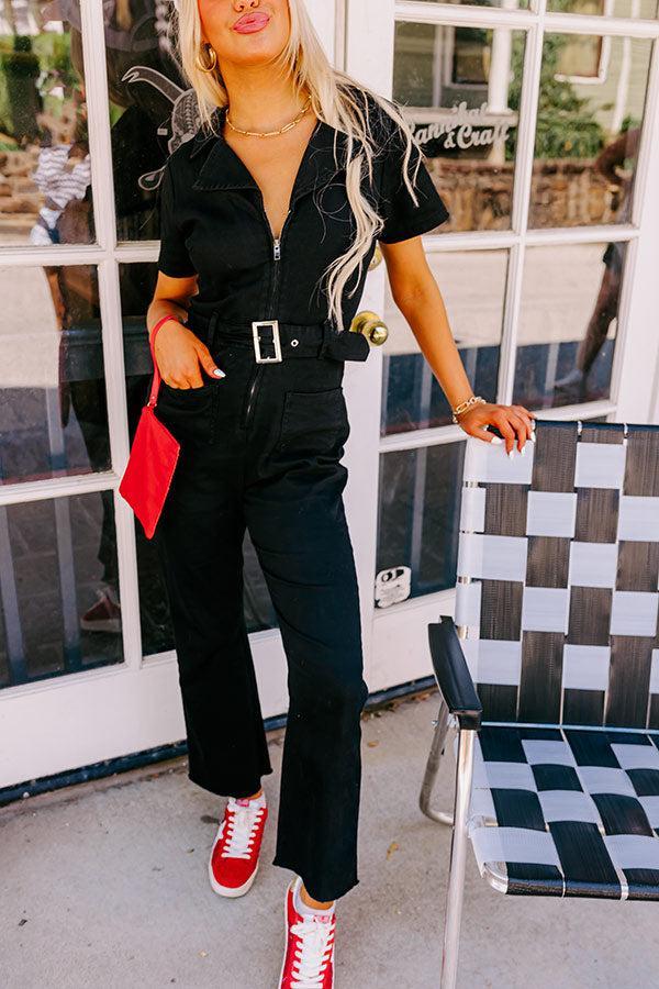 Major Charisma Denim Jumpsuit In Black Product Image