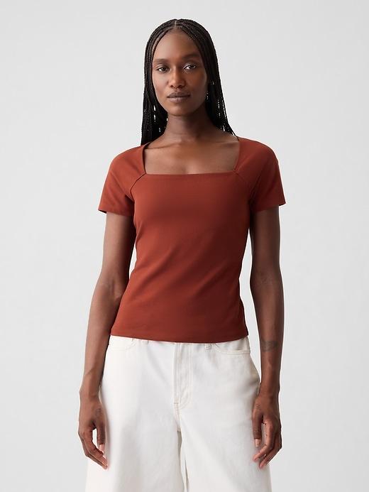 Compact Jersey Square-Neck Shirt Product Image