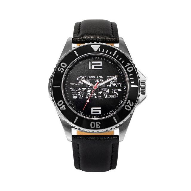 ewatchfactory Mens Disney Star Wars Honor Black Leather Strap Watch 46mm Product Image